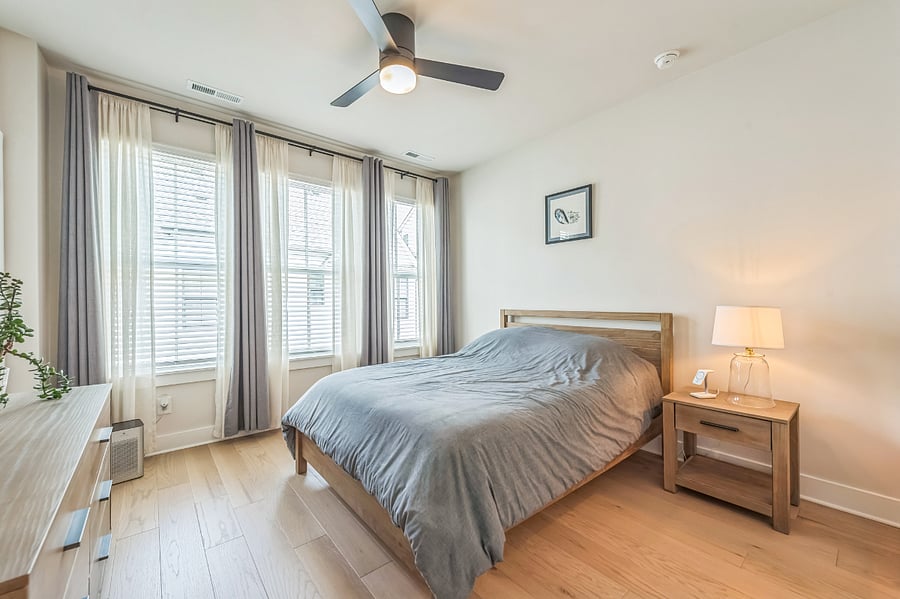 Primary Bedroom - Great Natural Light, Blackout Curtains For Privacy