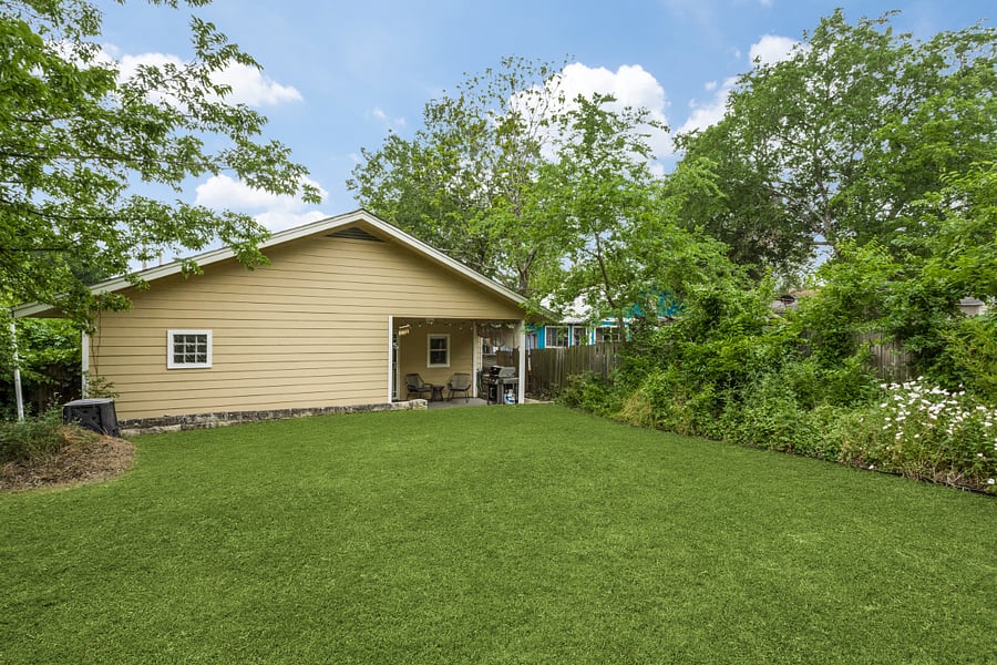 Fully fenced backyard is perfect for privacy and pets.