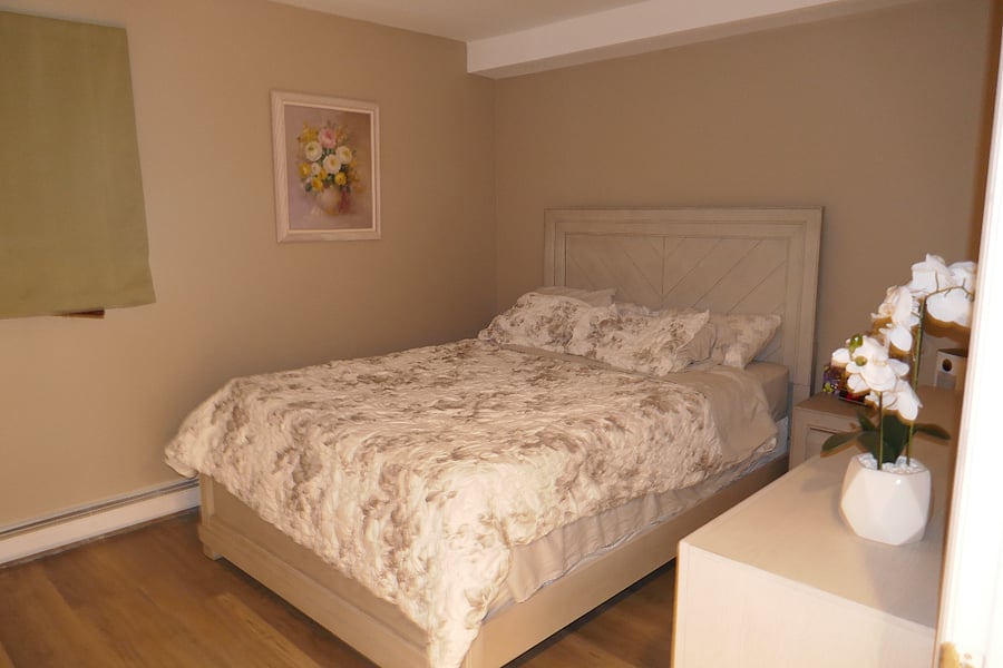Brand new bedroom set with dresser and end table.