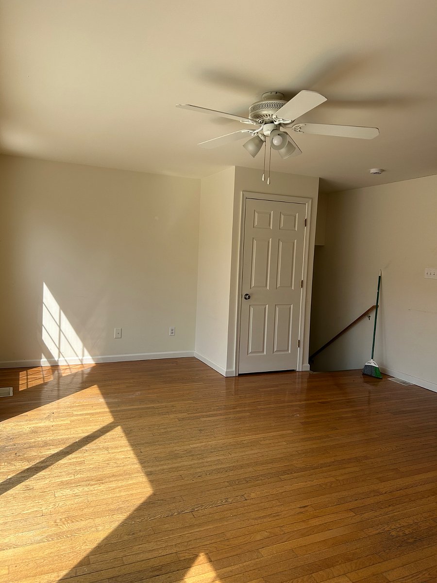 Living area, showing interior stairs to first floor