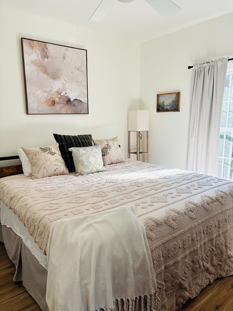 Your king sized bed with a 4" memory foam mattress topper & like-new mattress (extremely comfy)