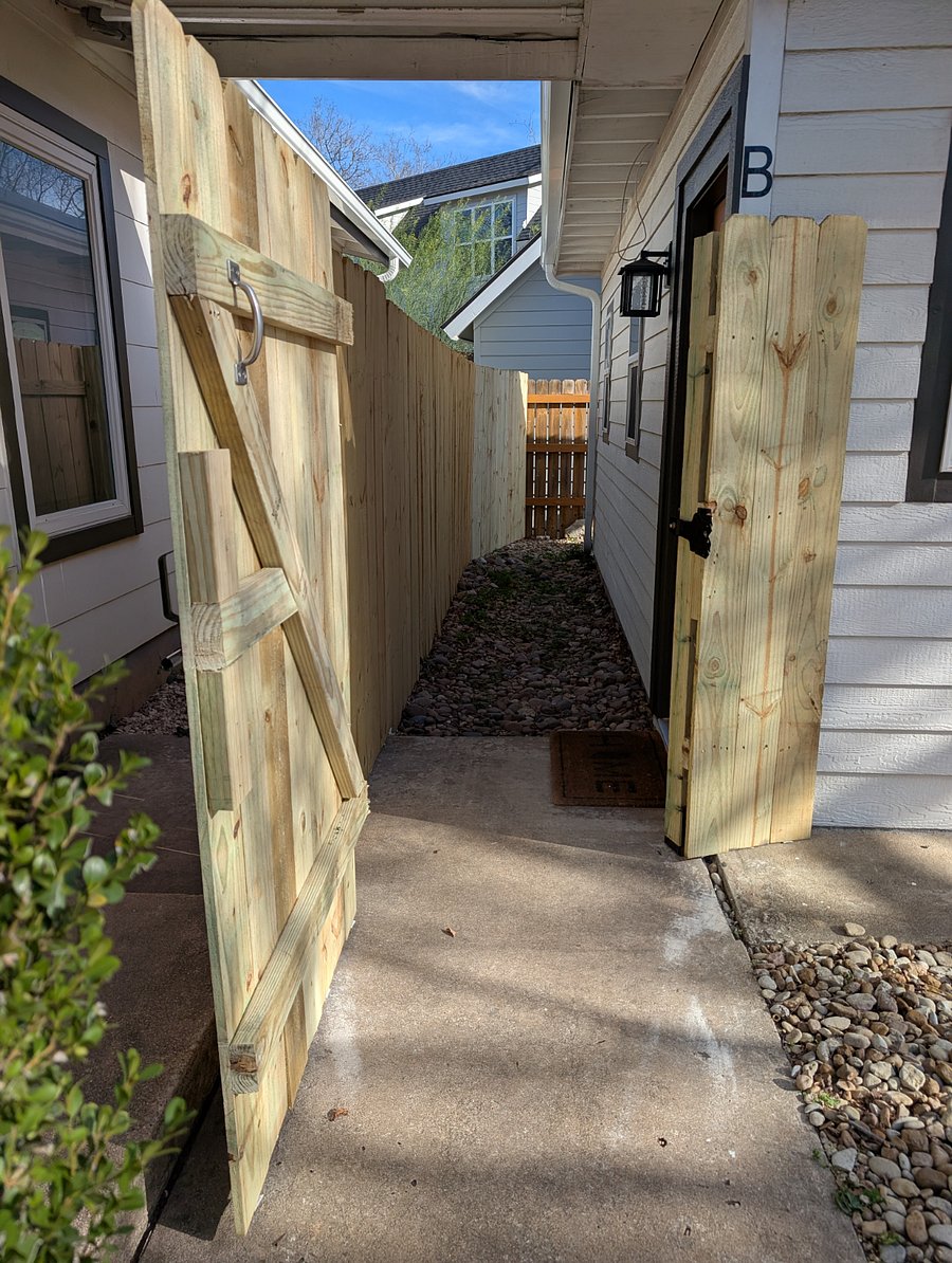 There is a six foot fence separating the two units on the property.