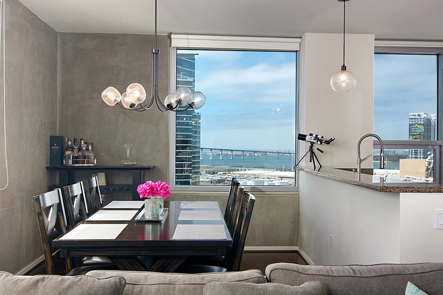 Your dining room table that seats 6 people 