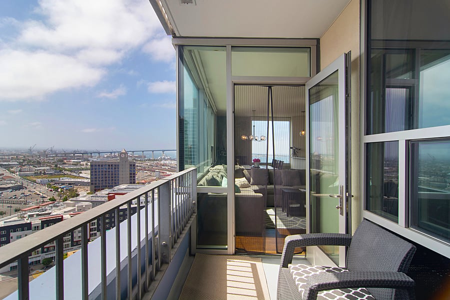 Your private patio attached to your unit with amazing views of San Diego 