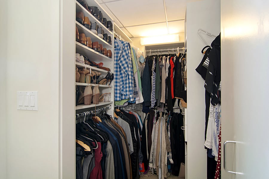 walk in closet in the master bedroom. 