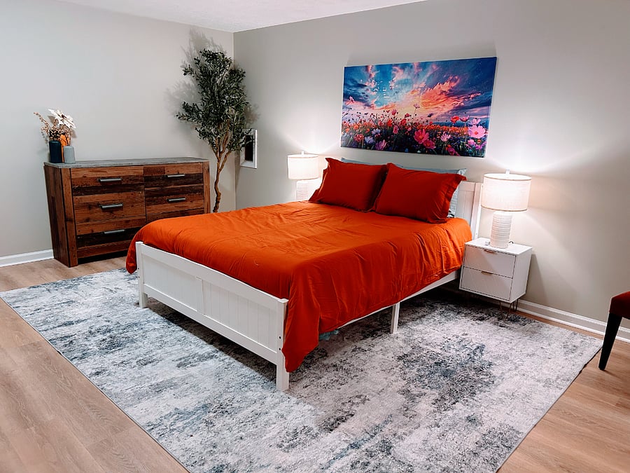 Bedroom #2 - spacious, fully interior room with no windows.