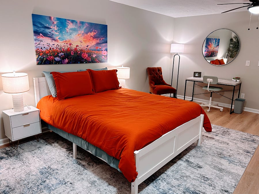 Bedroom #2 - spacious, fully interior room with no windows.