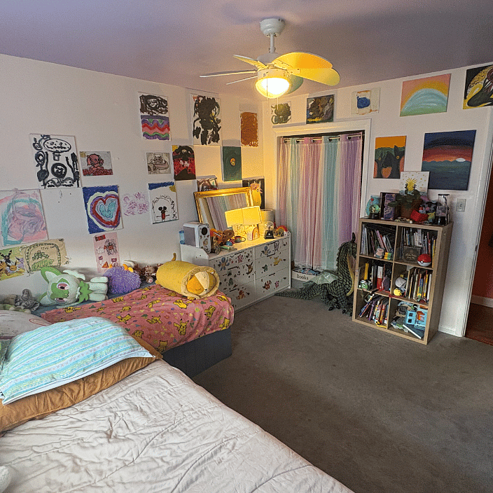 2nd Bedroom - two twin beds (Pottery Barn Bed Frames including Drawers and Storage Bins). We will remove the kids stuff for you.