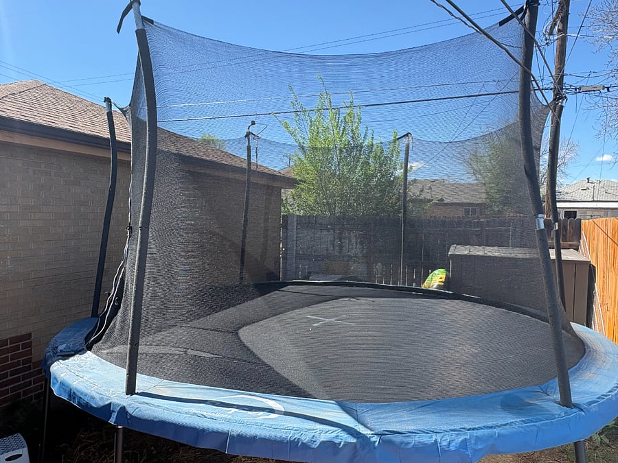 big fun trampoline! for kids or the kid in you! we are happy to remove or keep, as you wish