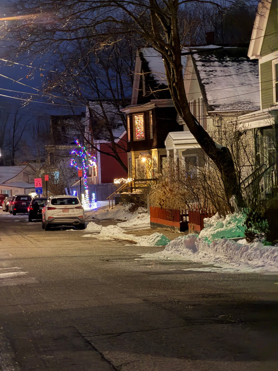 My lights and Christmas tree from down the street to give you an idea of the neighborhood.