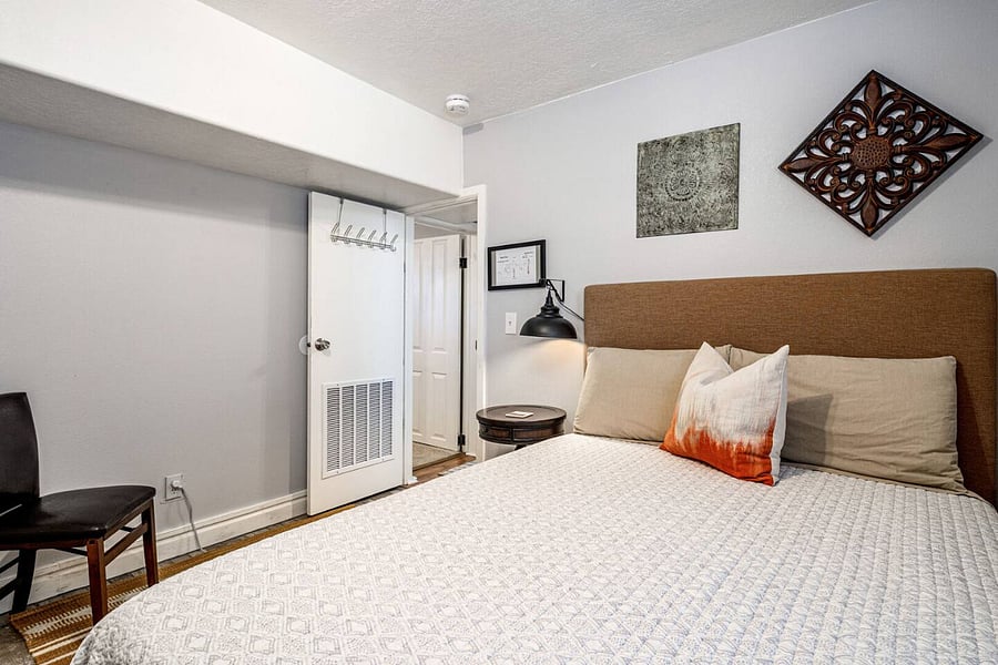 Double Tuft & needle mattress (no harmful chemicals) in downstairs bedroom. Blackout curtains. Portable fan. 