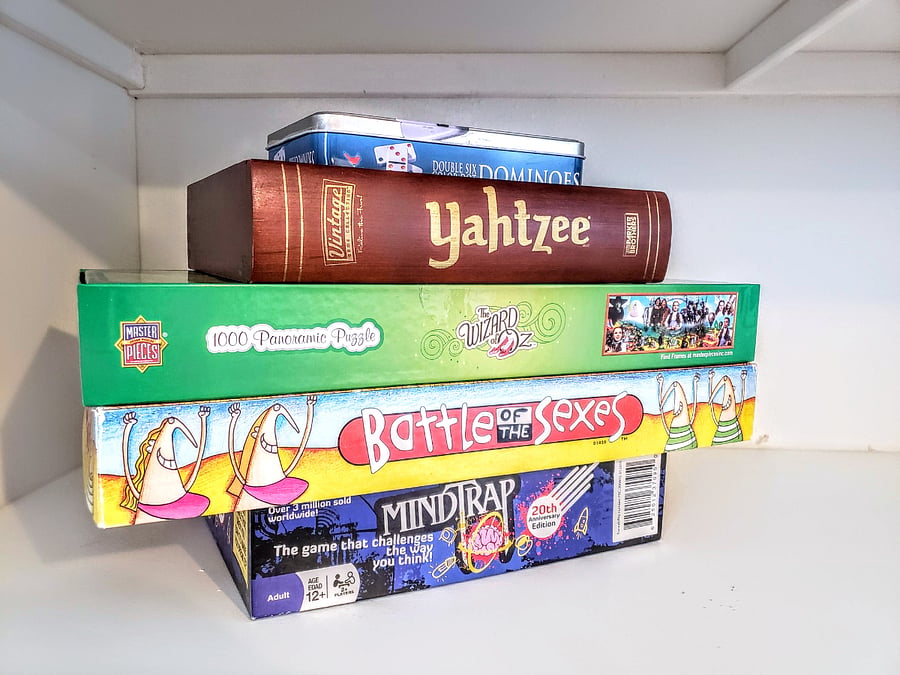 Large smart TV with Amazon firestick and comfortable seating in living room downstairs. The space also has games, puzzles & books for you to enjoy. 