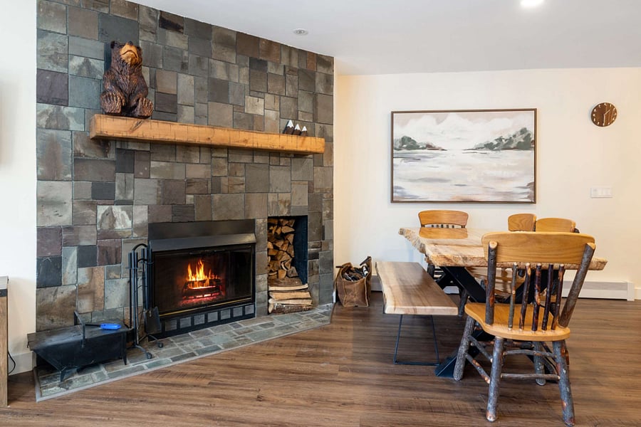 Fireplace and Dining Table