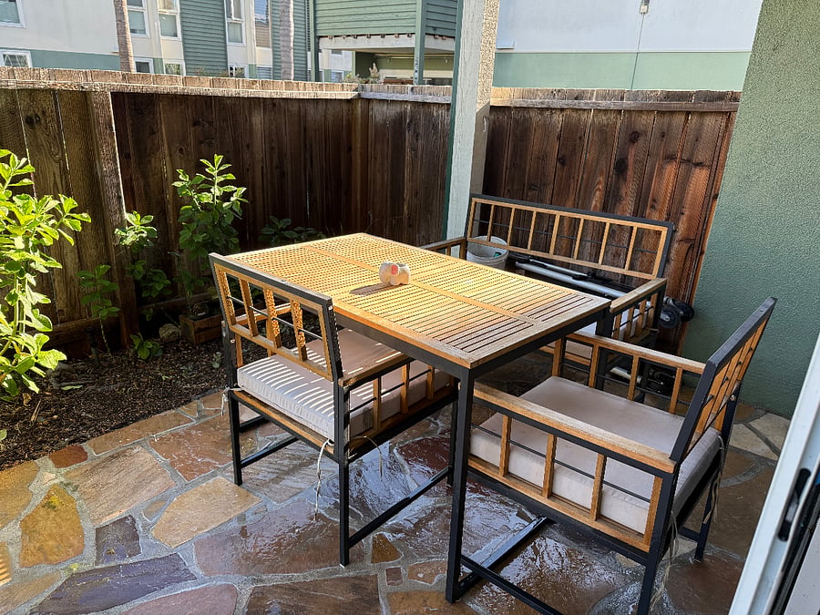 Small patio in the backyard