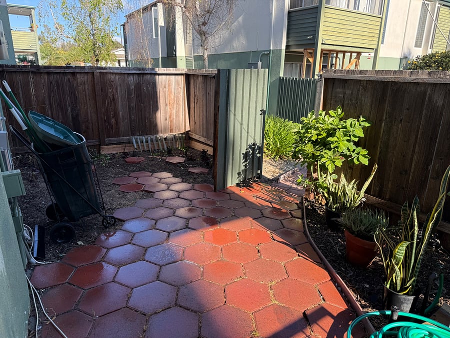 Backyard with a gate access to the courtyard
