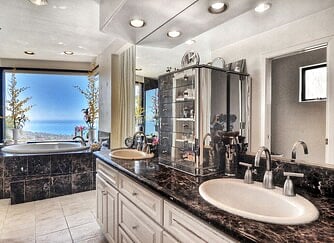 Master Bathroom with Jacuzzi Tub and Ocean Views