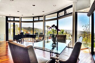 Dining Area with Mountain and Ocean Views