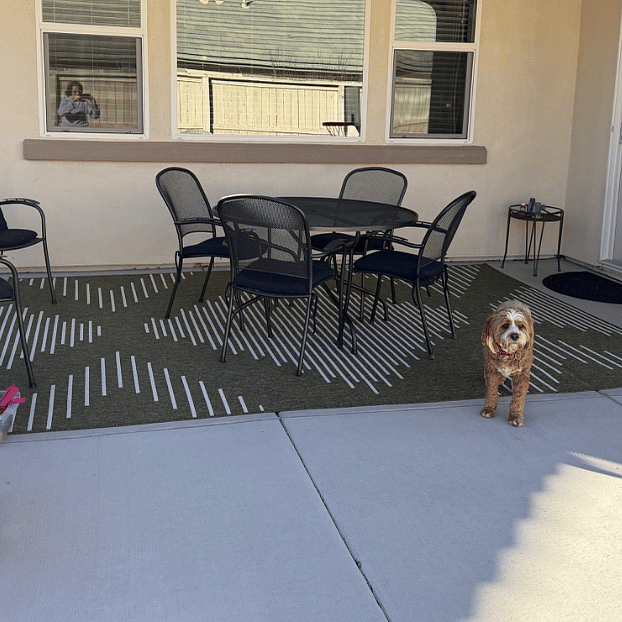 Outdoor patio off of kitchn
