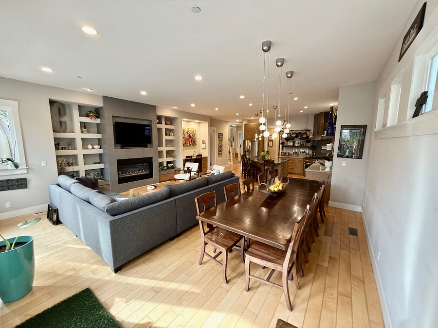 Smart TV and fireplace