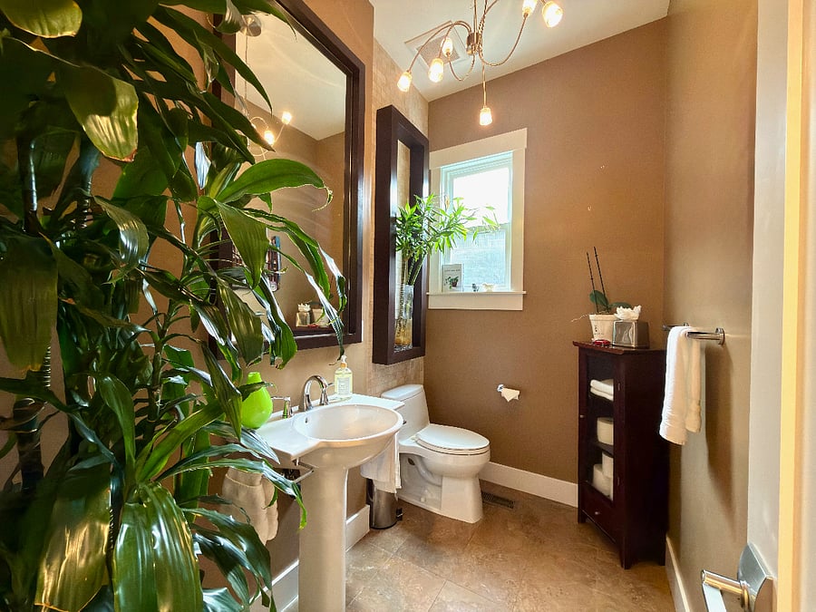 Downstairs vanity bath