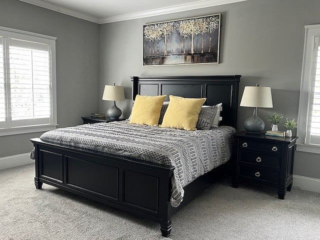 Primary bedroom with king bed