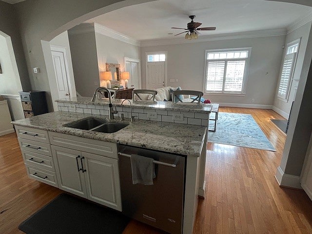 Kitchen open to living room