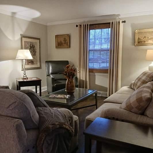 Living Room with French door to screen porch