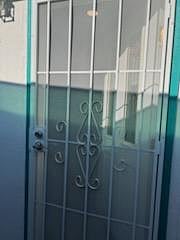 Safety screen door with locks.