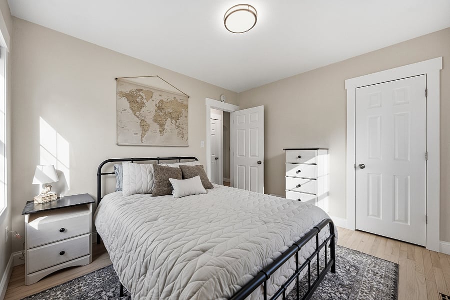 Comfortable queen bed on the main level