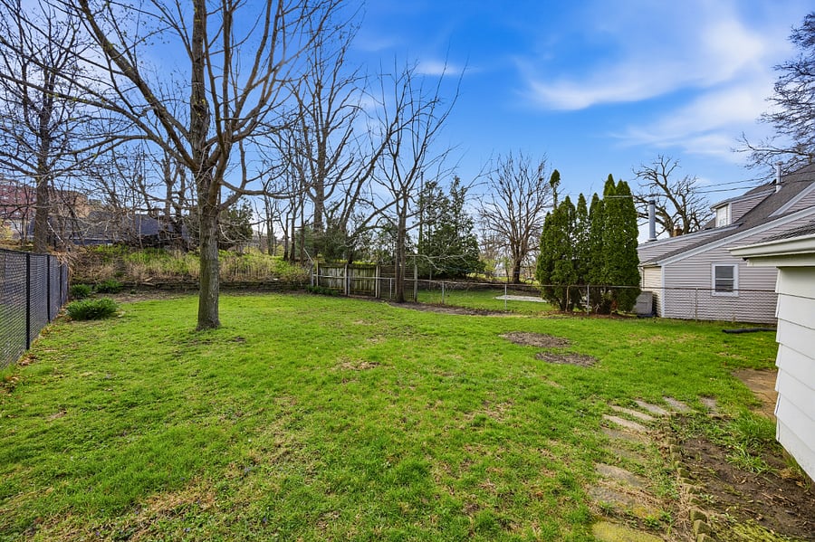 Private backyard fenced in on 3 sides