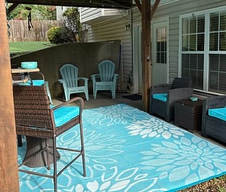 Covered patio with outside lights - View 1