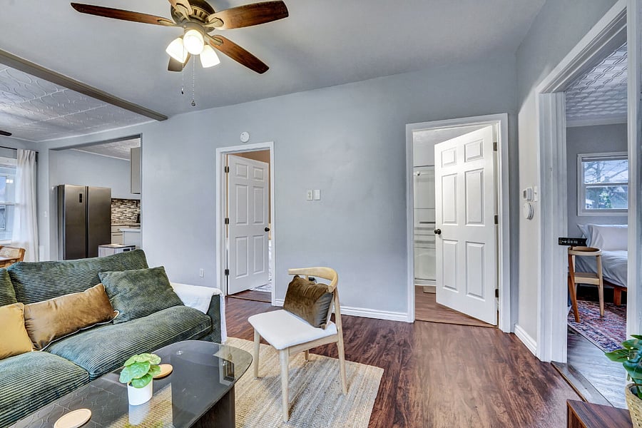 Entry to Bedroom 1 and Bathroom