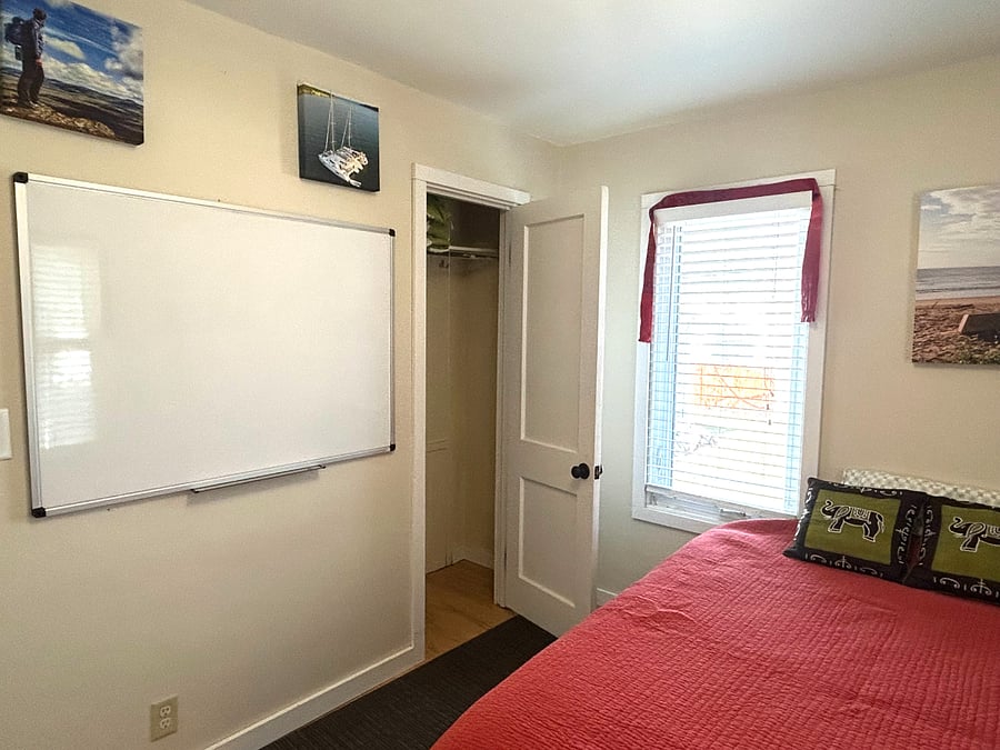 Bedroom 2 "Guatemala" with full size bed with closet.
