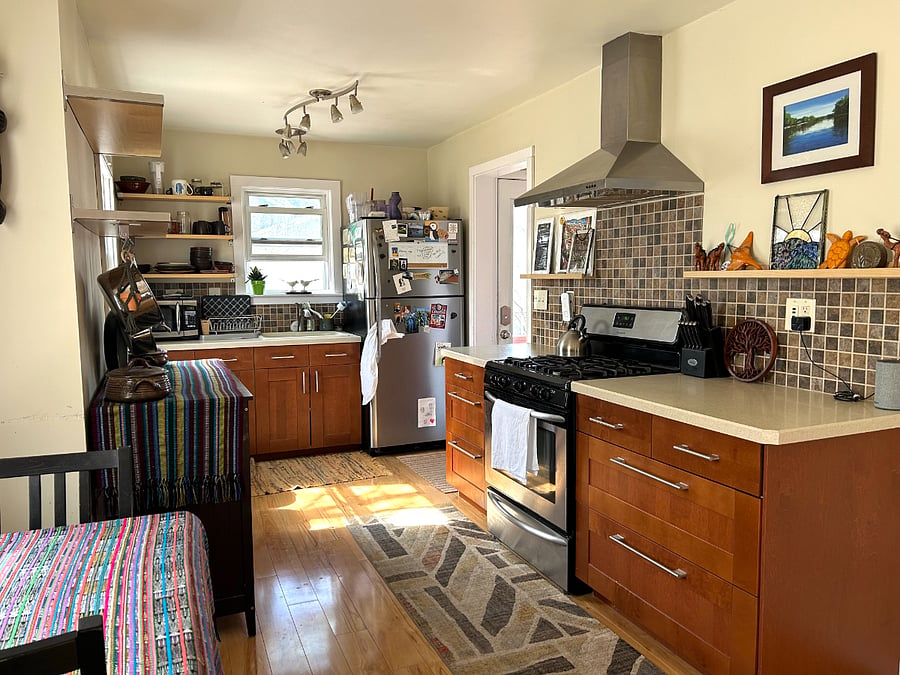 Kitchen view from living room.