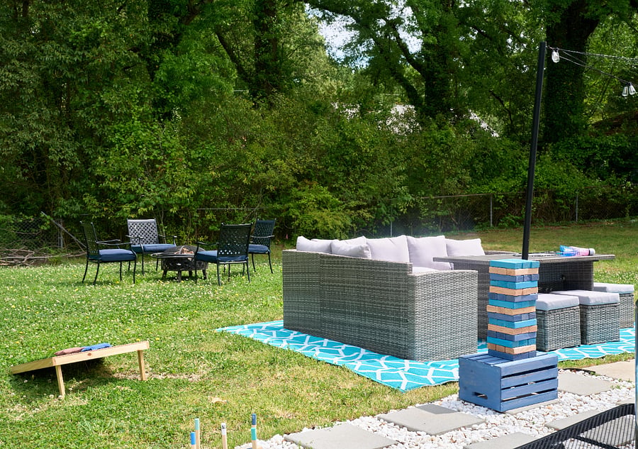 Stretch out, play games, and make memories in the expansive backyard