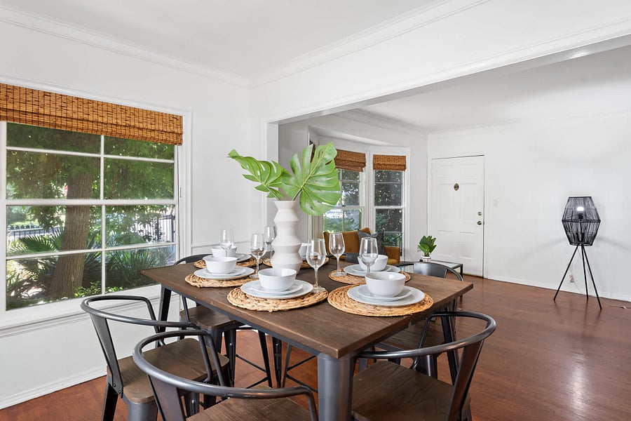 Gather, dine, and create memories in this warm and welcoming dining area.