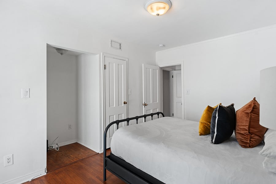 Rest, recharge, and wake up refreshed in this peaceful bedroom.