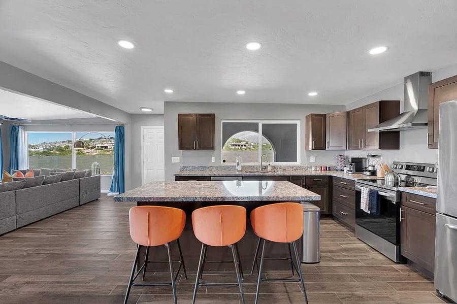 Enjoy meals in this bright dining area featuring a sleek table, comfortable seating, and modern dcor. Perfect for sharing breakfast, planning your day, or enjoying a cozy dinner in.