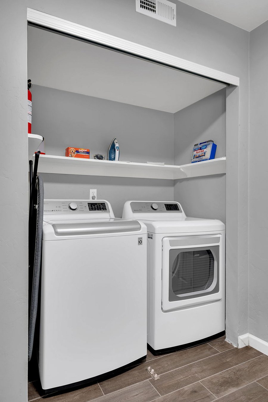 Laundry made easy! Freshen up your clothes anytime with our in-home washer and dryer.