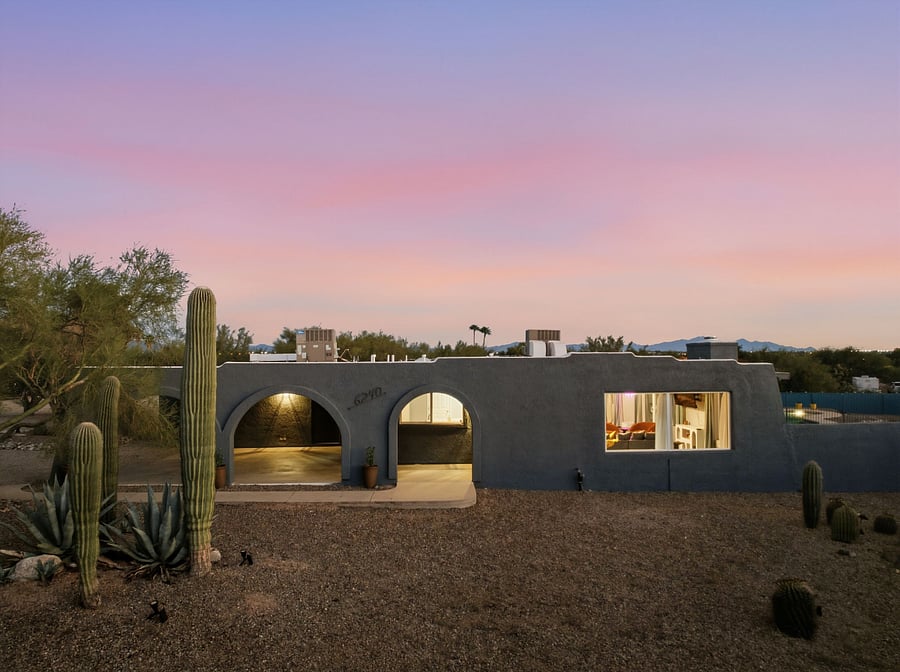 Golden-hour views illuminate the pool and patio, creating a warm and inviting glow every evening.