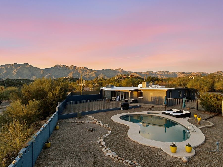Swim by day, soak by night. The pool and hot tub area offer a relaxing space for guests to unwind, whether enjoying the sunshine or an evening dip under the lights.