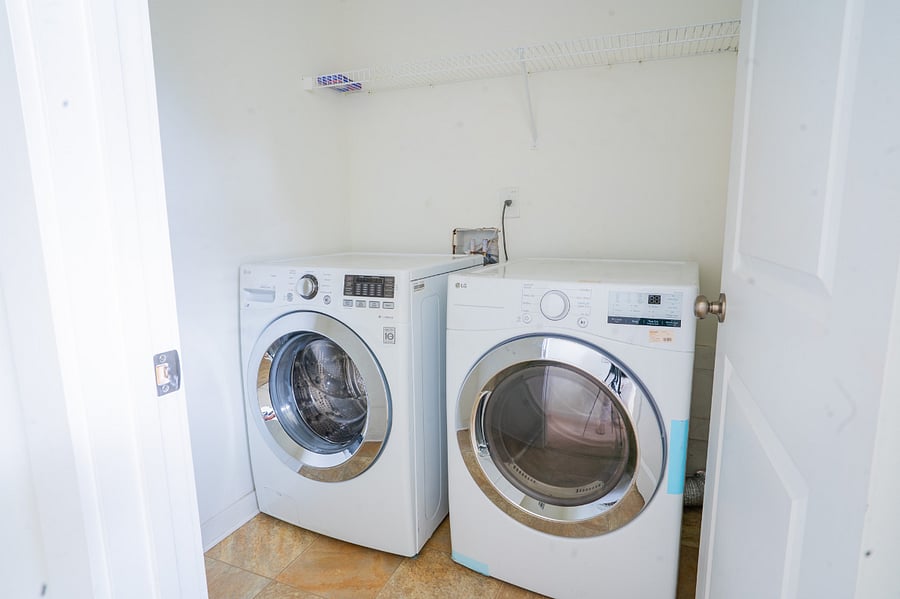In-home washer and dryer for added convenience.