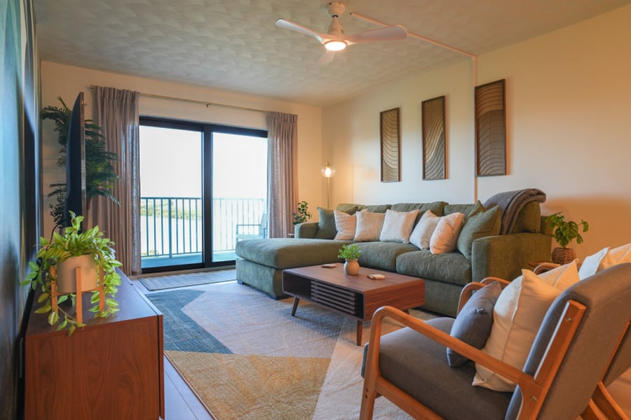 Living Room features stunning water views!