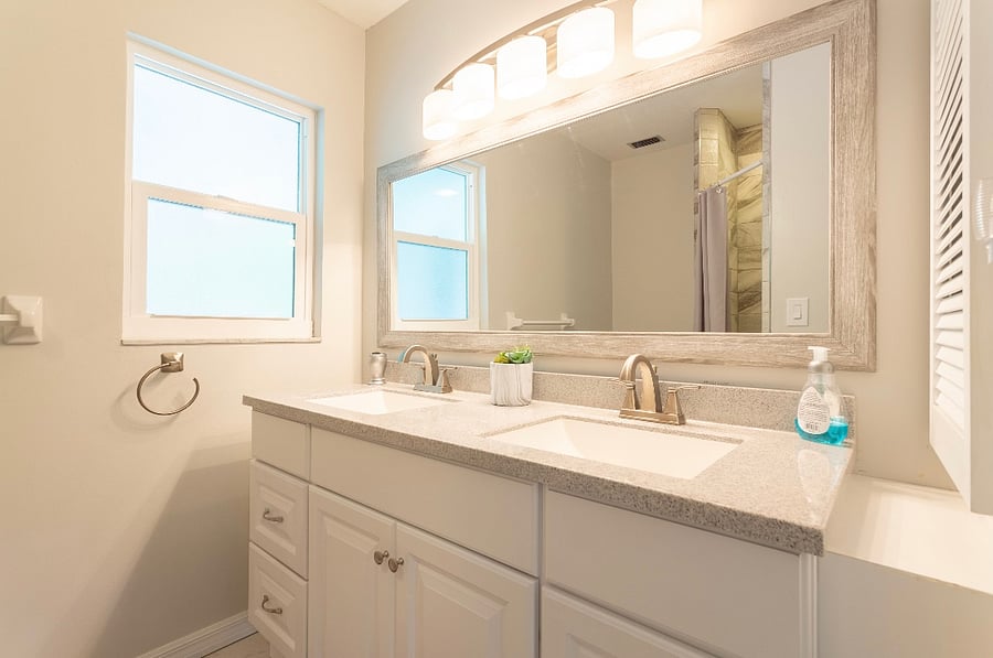 Master bathroom with a walk-in stall shower.