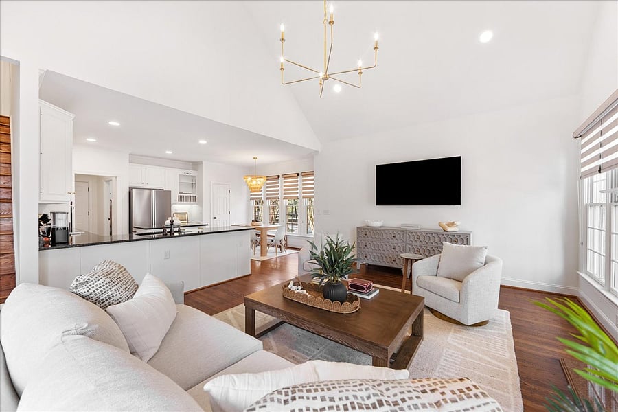 Open Concept family room and kitchen