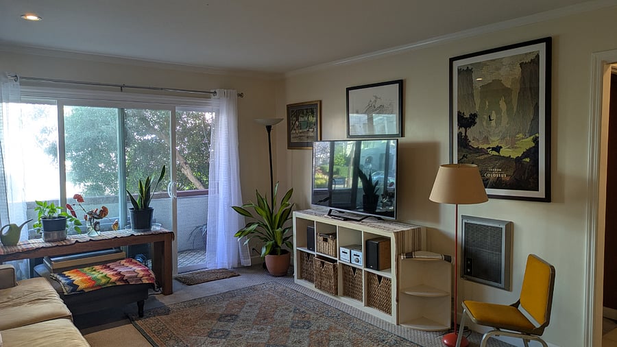 Living room facing the patio