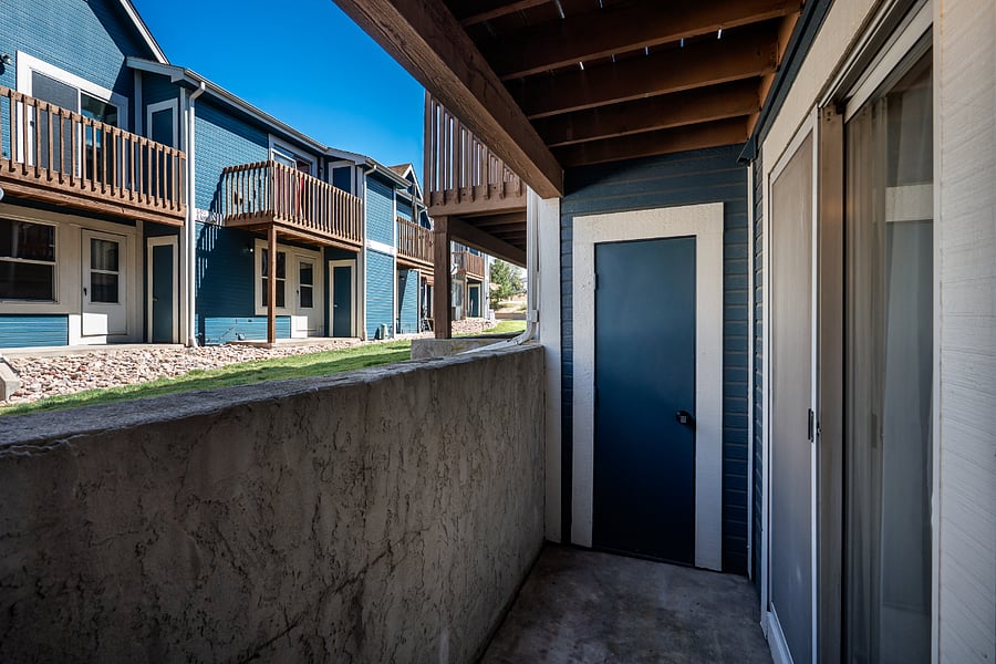 Patio and secure storage room