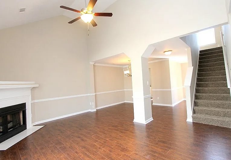 Spacious shared living area with high ceilings a comfortable place to relax after long shifts.