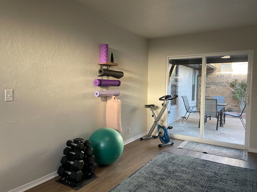 Exercise area and back patio