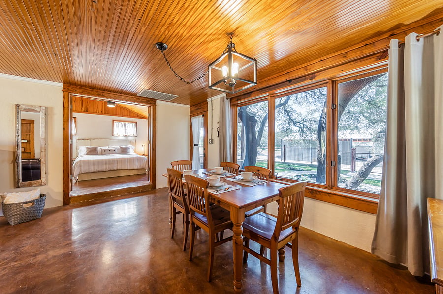 Primary suite opens to the living space.